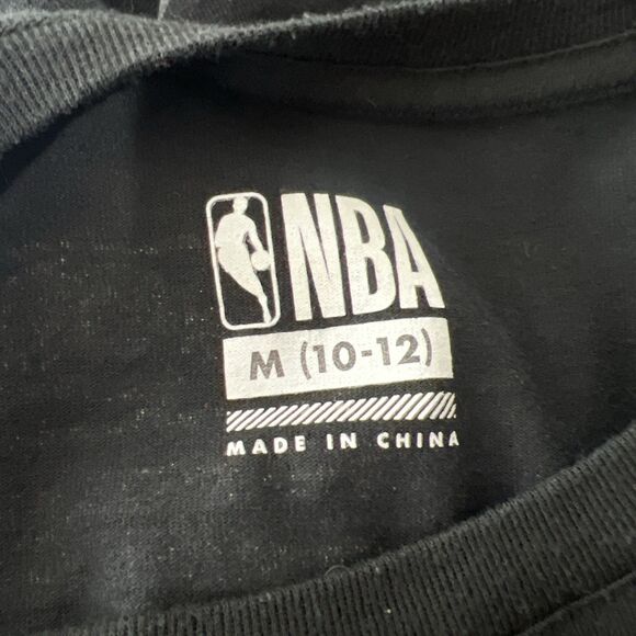 NBA Sweater Youth Medium Black Pullover Crew Neck Lightweight Logo Basketball - Picture 3 of 12
